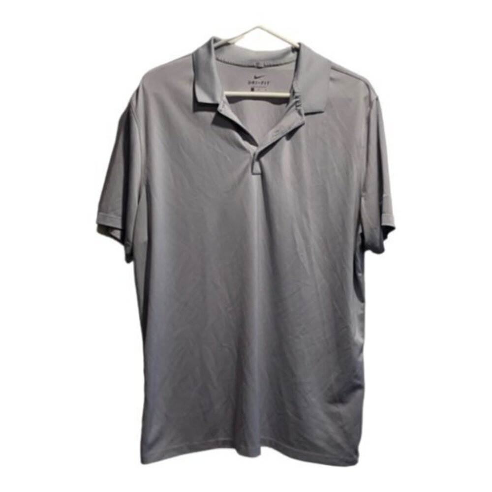 Men's Nike Dri-Fit Gray Polo Golf Shirt Size Large GUC #6798
